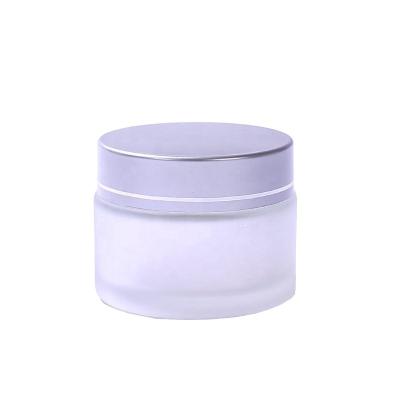 China Cosmetic Factory Direct 5g 10g 20g 30g 50g Frosted Amber Cylindrical Glass Bottle Cosmetic Cream Jar for sale