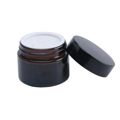 China Wholesale 5g 10g 20g 30g 50g 100g Amber Cosmetic Jar Glass Cream Jar With Screw Cap for sale