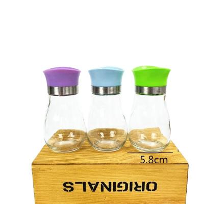 China Stocked Goods 120ml Transparent Glass Kitchen Storage Bottle Liquid Spice Seasoning Jar for sale