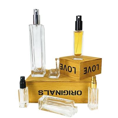 China Perfume Perfume Spray Bottle 7ml 10ml 30ml50ml 100ML Luxury Square Transparent Rectangular Glass Bottle for sale