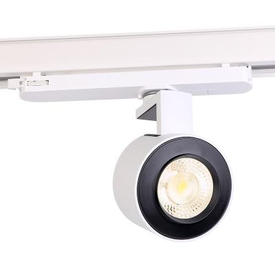 China Modern retail lighting commercial black adjustable 25W spot led track lights system luci one binario pista luzes track lighting kits for sale