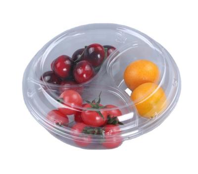 China Fruit 3 Compartment Blister Fruit Salad Packaging Box For Fruit Packaging for sale