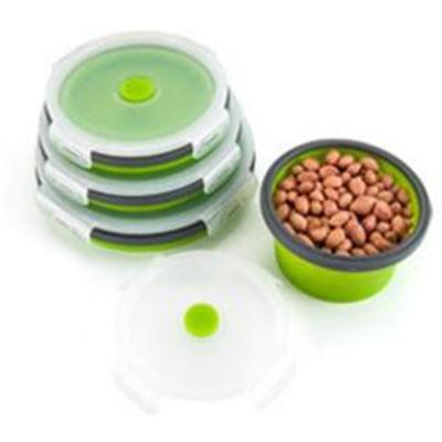 China Reusable 3PCS Microwavable Storage Bowl Silicone BPA Free Stackable Food Container Sets for sale