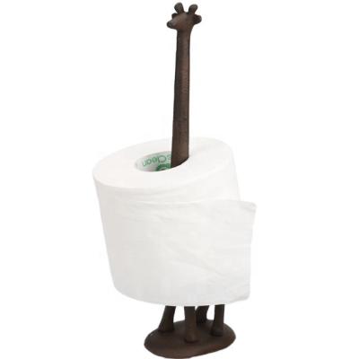 China Craftsman New Product Hot Sale Cast Iron Giraffe Paper Holder Bathroom Toilet Paper Roll Holder for sale