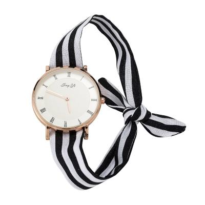 China Simple Day/Date 6079 Women's Temperament Lacing Watch With Colorful Fabric Strap for sale