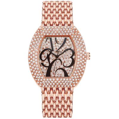 China Luxury Ladies Watch 2021 Fashion Moissanite Diamond Arabic Numerals Hip Hop Watch Women Day/Date 8479 Relogio Feminino for sale