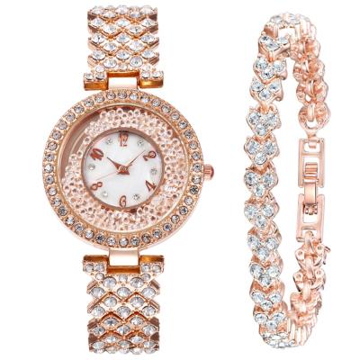 China Day/Date 9721 Top Luxury Ice Watch Set With Bracelet 2021 Womens Watches Set Fashion Womens Quartz Watch for sale