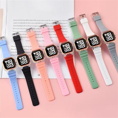 China Automatic date 6055 new simple fashion led buckle digital watch model 2021 latest unusual unbranded wristwatch watches led wristwatch for sale