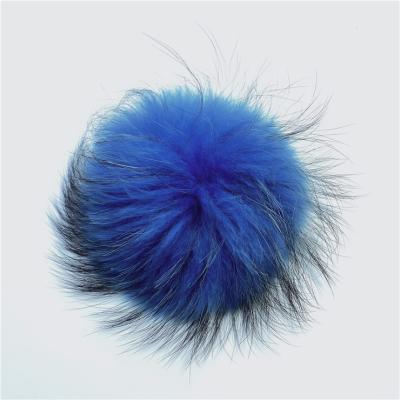 China New Style Raccoon Fur Pom Pom Large Size Eco-Friendly Round Ball Pompom Soft Key Chain for sale