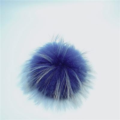 China Real eco-friendly high quality fluffy ball fur raccoon fur pom pom pom with snap for sale