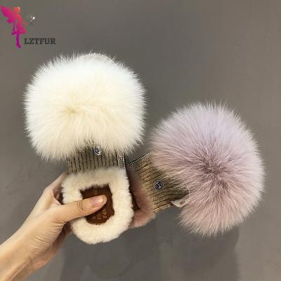 China Fashion Trend Uick Shipping Sandals 2021 Women's Sandals Fox Fur Slippers Fur Slide Seller Women's Shoes for sale