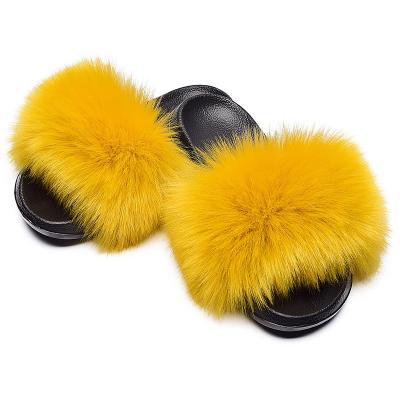 China Fashion Trend Wholesale Slips Slippers For Women Summer PVC Outer Wear Colored Rivets Sapateado Raccoon Fur Slippers for sale