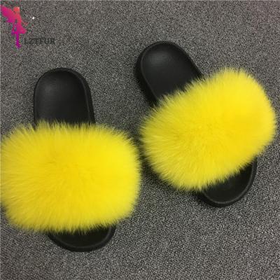 China Fashion Trend Greatshoe Plush Non-slip Fur Fancy Slides For Women Warm Fur Striped Mule Slippers for sale