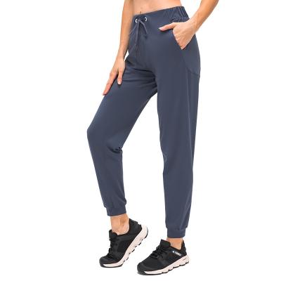 China 2021 Stretch Yoga Pants Breathable Brushed Loose Sports Running Straight Casual Nine Point Pants Women for sale