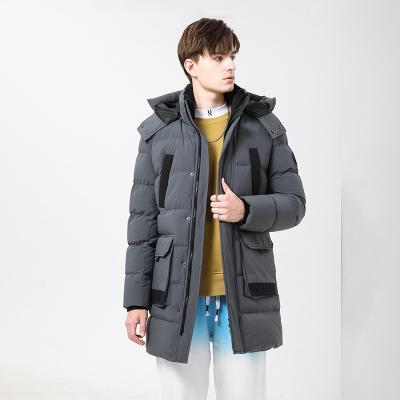 China 2021 New Long Hooded Winter Men's Breathable Cotton-padded Clothes With Big Pocket for sale