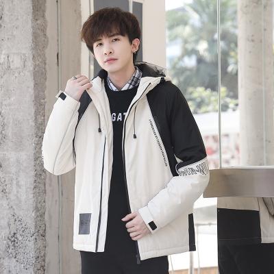 China European and American Fashion Letter-Copy Breathable Casual Hooded Men'S Cotton-padded Thick Warm Coat Jacket for sale