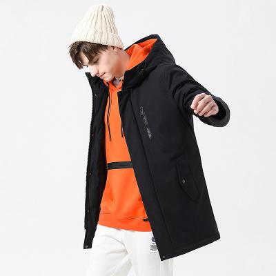 China 2021 Winter New Breathable Fashion Hooded Simple Cotton-padded Long Jacket for sale