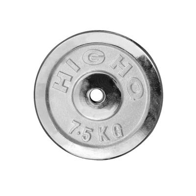 China Durable Barbell Dumbbell Plates Weigh Plate 1 Inch 7.5kg Case OEM Silver Cast Iron Unisex Adults Customized Logo Available 20 Pcs for sale