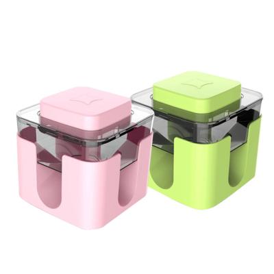 China New Sustainable Smart Pet Cat Dog Slow Feeder Toys With Automatic Button Pet Bowls And Feeders for sale