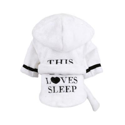 China Letter Dog Pet Pajamas Leisure Soft Cute Cat Clothes Bichon Bulldog Pet Long Robe for sale