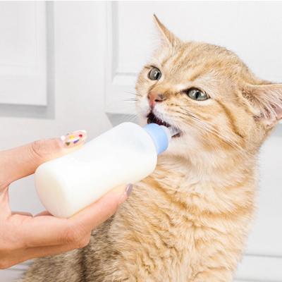 China Factory Wholesale Viable Convenient Small Cat Puppy Milk Feed Bottle Pet Travel Water Bottle With Brush for sale