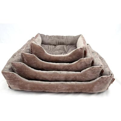 China Luxury High Quality Striped Blue Stylish Sleek Durable Dog Pet Sustainable Product Bed for sale