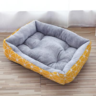 China Newest Fashion Design Sustainable Wholesale Dog Bed Comfy Cotton Dog Bed With No Slip Bottom for sale