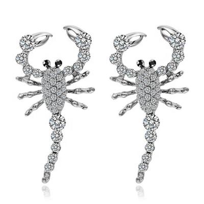 China Fashionable artificial scorpion earrings - stud - glitter crystal - unique gift and keepsake for sale