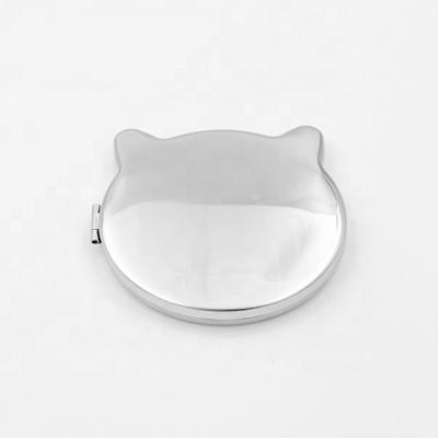 China Magnifying Cat Shaped Mini Stainless Steel Full Makeup Mirror for sale