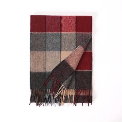 China Wool woolen scarf for men, tartan plaid warm light winter long scarves for sale