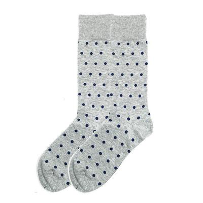 China Antibacterial Happy Socks Dots Combed Cotton Crew Socks Unisex Gray for sale