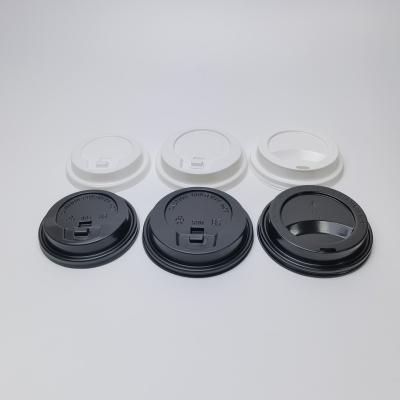 China Non Spill Hot Drink Disposable Plastic Coffee Cups PS Cover Paper Cup Smart Lids Take Away Single Use Lid for sale