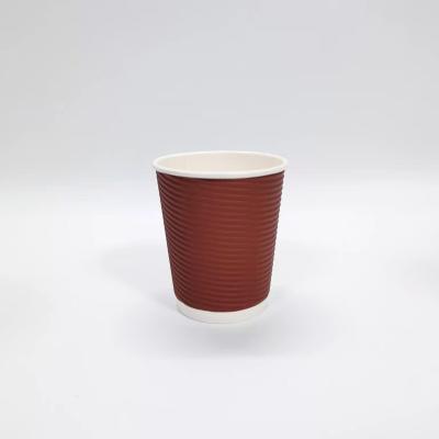 China 8 Ounce Disposable Ripple Cup Disposable Paper For Cups With Custom Logo Coffee Cups 290ml for sale