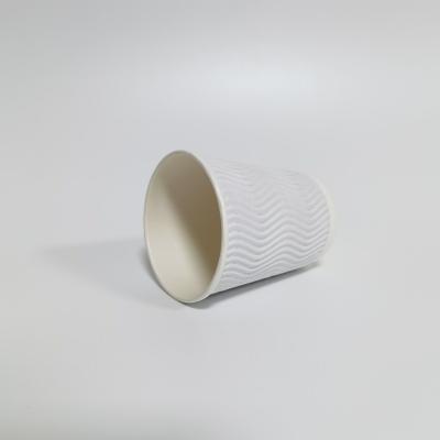 China High Quality Biodegradable Insulated Ripple Disposable Wallpaper Cup With Cover For Hot Drinks Rippled Coffee Mugs Maker for sale