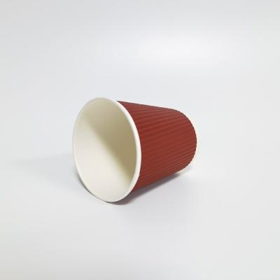 China 8oz 12oz 16oz Disposable Ripple Paper Cup For Coffee Drinks Hot Coffee Ripple Paper Cup With Lids for sale