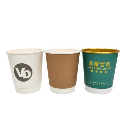 China Biodegradable Double Wall Paper Cups 8oz Disposable Coffee Cups Paper With Logo for sale