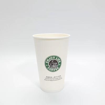 China Disposable Paper Cup For Hot Drinks 16oz Printed Disposable Packaging Cup Paper Cups Custom Black Coffee Cup With Lid 500ml for sale