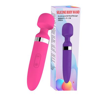 China Rechargeable Vibrator 10 Mode Magic Wand Silicone Vibrator Electric Handheld Personal Massager For Women for sale