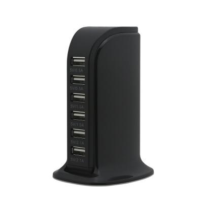 China New Selling Amazon Tower Charger Product 30W 6USB Wall Charging AC Fast Charger Multi USB Tower Charging Station for sale