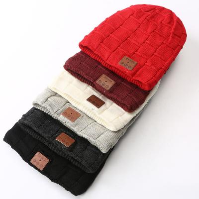 China 2022 Beanie Hat Gorras Blue Tooth Hat Wholesale Wireless Earphone Gorras Headband Music Knitted Hat for sale