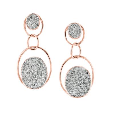 China Casual Best Price Deluxe Jewel 18K White Gold Bling Bling Diamond   Earring for sale