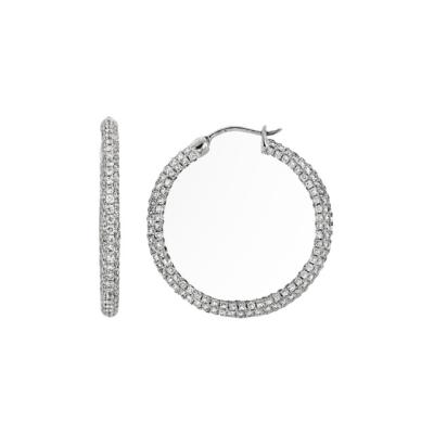 China CLASSIC OEM Vintage Style 4.16ct Diamond Paved Big Hoop Earrings Women Geometry Loops Earrings Statement Women Jewelry for sale