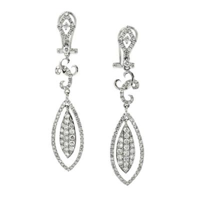 China CLASSIC Wholesale Tear Drop Shaped Long dangle earring round women diamond earrings for sale