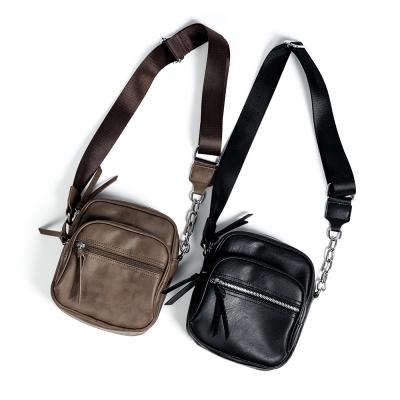 China 2022 New Fashion Pu Leather Small Youth Cross - Body Bag For Man for sale