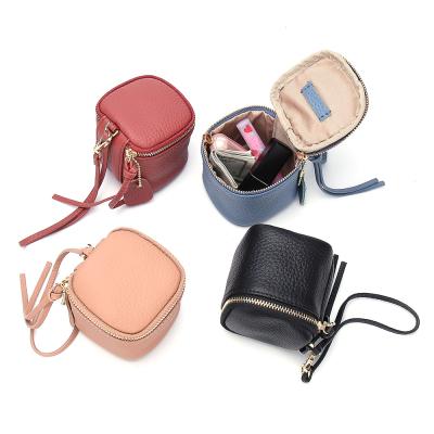 China Mini Key Waterproof Cute Soft Leather Lipstick Coin Bag For Women Lady for sale