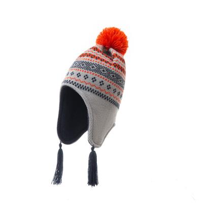 China 2020 New COMMON Autumn and Winter Ear Hats Baby Knitted Pompom Hat for Boys and Girls for sale