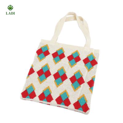 China High Quality New Fashion Ladies Female Shoulder Shopping Wool Knit Bag for sale