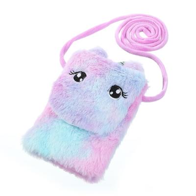 China Wallet Winter Cartoon Plush Shoulder Bag Kids Unicorn Coin Purse New for sale