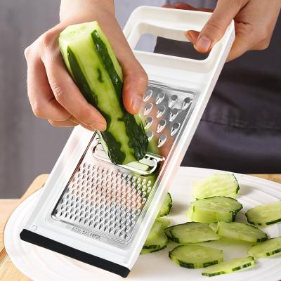 China Multifunctional Kitchen Viable Grater Stainless Steel Food Peeler Vegetable Flat Grater, 4.5 x 11 Inches, White for sale