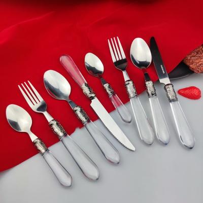 China Western 16pcs 24 Pieces Plastic Handle Flatware Set Flatware Sets for sale